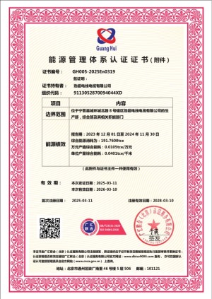 能源管理体系认证证书（附件）